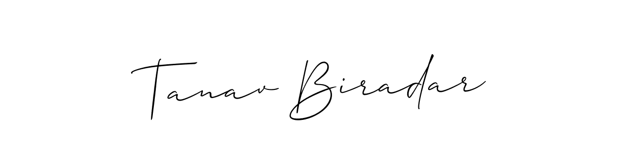 The best way (Allison_Script) to make a short signature is to pick only two or three words in your name. The name Tanav Biradar include a total of six letters. For converting this name. Tanav Biradar signature style 2 images and pictures png