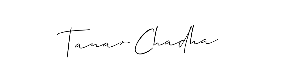 Create a beautiful signature design for name Tanav Chadha. With this signature (Allison_Script) fonts, you can make a handwritten signature for free. Tanav Chadha signature style 2 images and pictures png