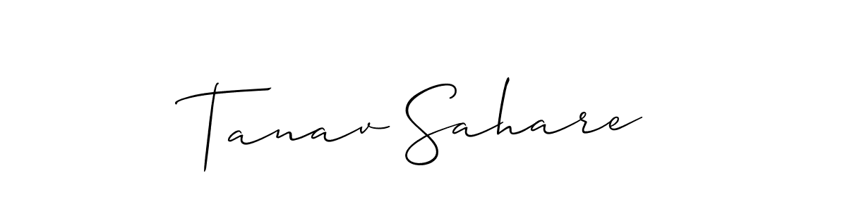 Make a beautiful signature design for name Tanav Sahare. With this signature (Allison_Script) style, you can create a handwritten signature for free. Tanav Sahare signature style 2 images and pictures png