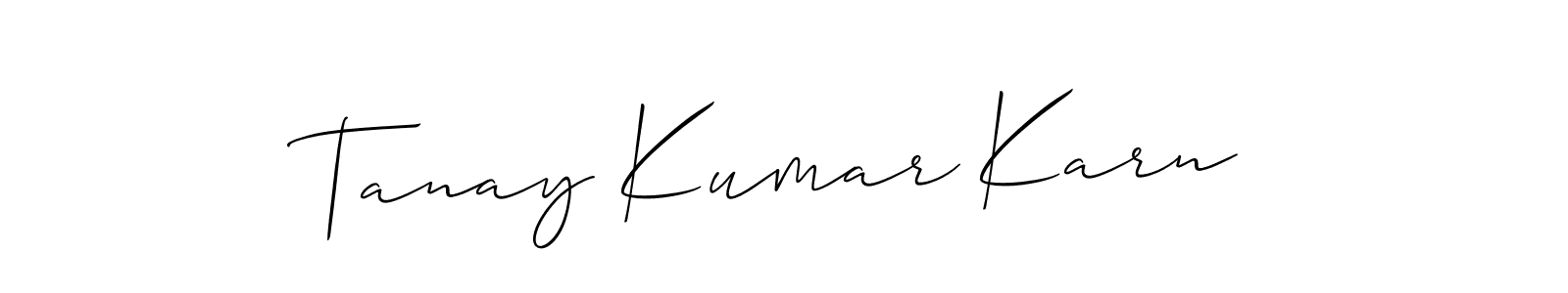 Create a beautiful signature design for name Tanay Kumar Karn. With this signature (Allison_Script) fonts, you can make a handwritten signature for free. Tanay Kumar Karn signature style 2 images and pictures png