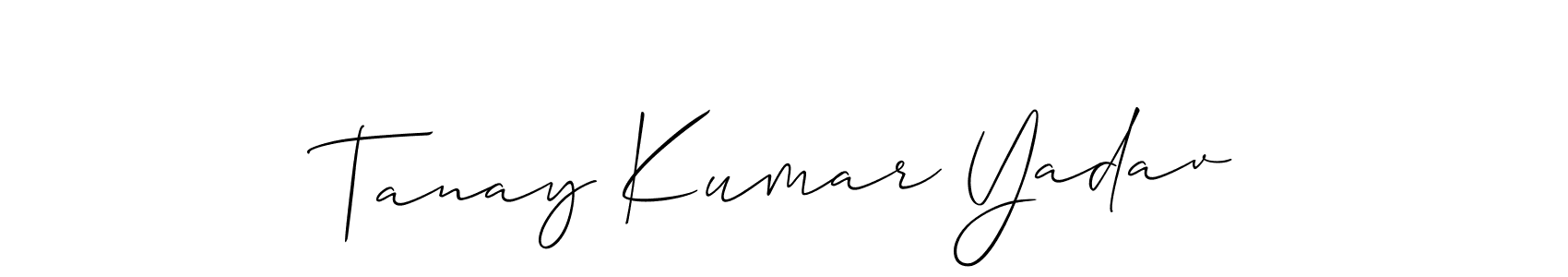 Make a short Tanay Kumar Yadav signature style. Manage your documents anywhere anytime using Allison_Script. Create and add eSignatures, submit forms, share and send files easily. Tanay Kumar Yadav signature style 2 images and pictures png