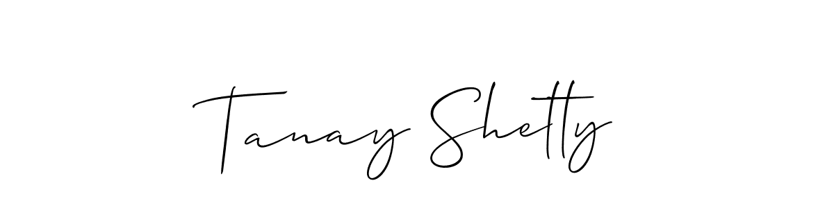 How to make Tanay Shetty name signature. Use Allison_Script style for creating short signs online. This is the latest handwritten sign. Tanay Shetty signature style 2 images and pictures png