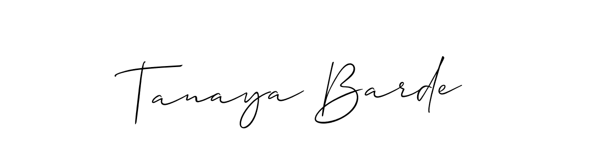 Allison_Script is a professional signature style that is perfect for those who want to add a touch of class to their signature. It is also a great choice for those who want to make their signature more unique. Get Tanaya Barde name to fancy signature for free. Tanaya Barde signature style 2 images and pictures png