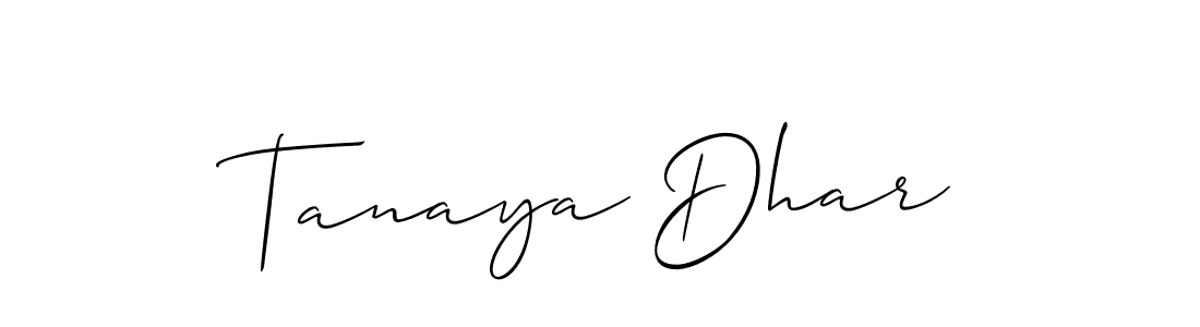 Create a beautiful signature design for name Tanaya Dhar. With this signature (Allison_Script) fonts, you can make a handwritten signature for free. Tanaya Dhar signature style 2 images and pictures png
