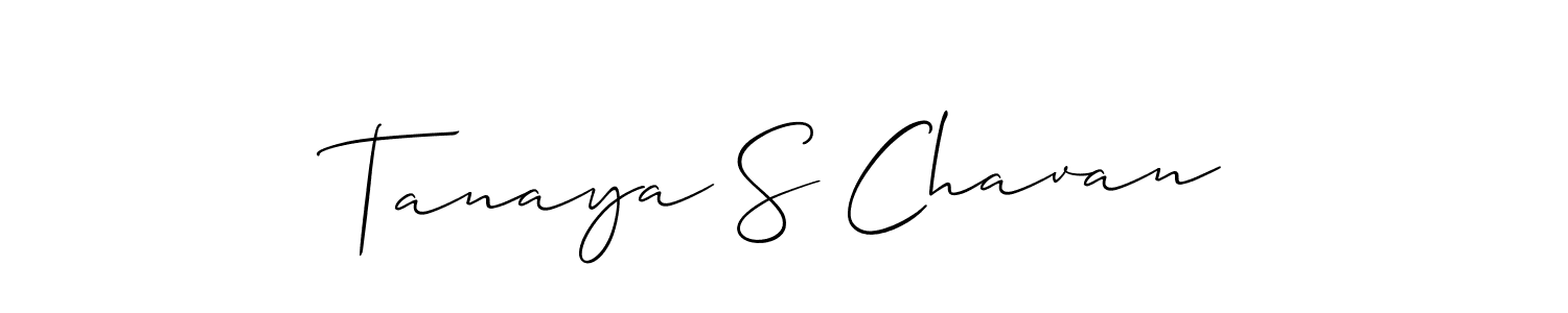 How to make Tanaya S Chavan signature? Allison_Script is a professional autograph style. Create handwritten signature for Tanaya S Chavan name. Tanaya S Chavan signature style 2 images and pictures png
