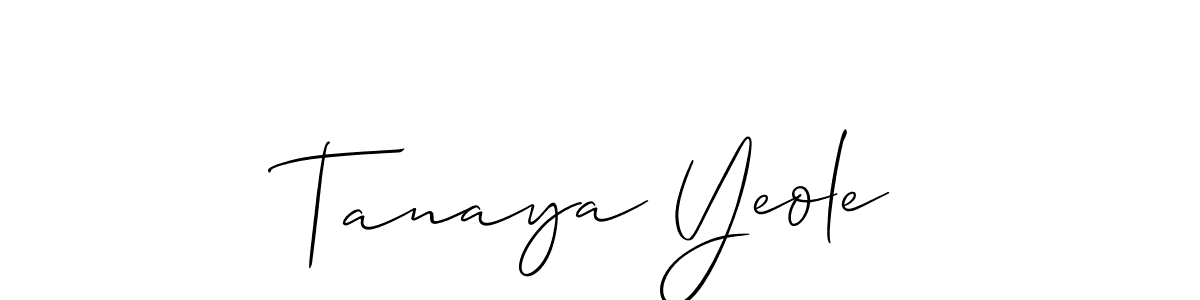 Tanaya Yeole stylish signature style. Best Handwritten Sign (Allison_Script) for my name. Handwritten Signature Collection Ideas for my name Tanaya Yeole. Tanaya Yeole signature style 2 images and pictures png