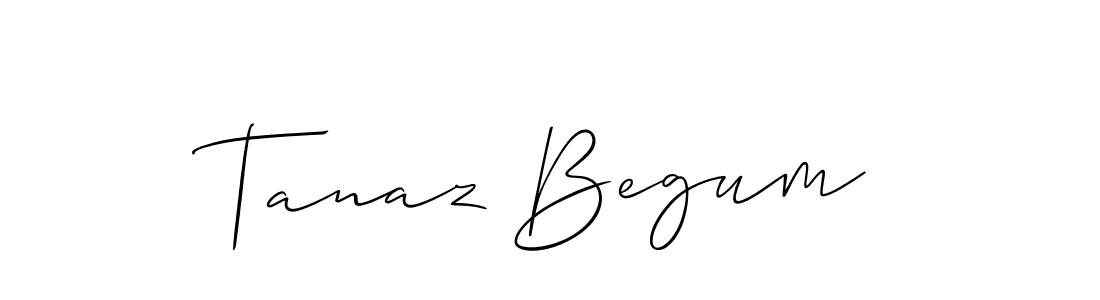 How to make Tanaz Begum name signature. Use Allison_Script style for creating short signs online. This is the latest handwritten sign. Tanaz Begum signature style 2 images and pictures png