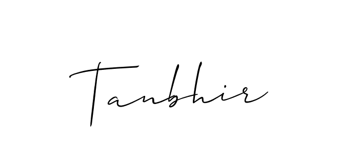 The best way (Allison_Script) to make a short signature is to pick only two or three words in your name. The name Tanbhir include a total of six letters. For converting this name. Tanbhir signature style 2 images and pictures png