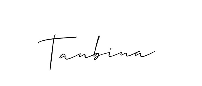 Design your own signature with our free online signature maker. With this signature software, you can create a handwritten (Allison_Script) signature for name Tanbina. Tanbina signature style 2 images and pictures png