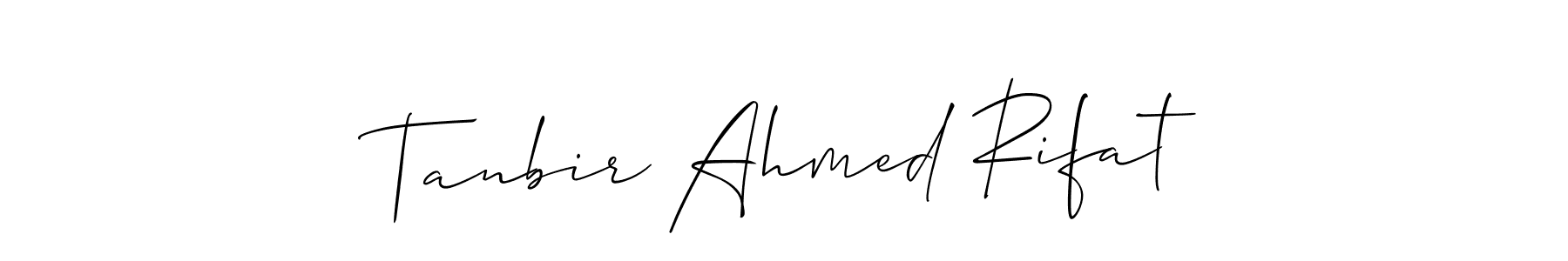 Allison_Script is a professional signature style that is perfect for those who want to add a touch of class to their signature. It is also a great choice for those who want to make their signature more unique. Get Tanbir Ahmed Rifat name to fancy signature for free. Tanbir Ahmed Rifat signature style 2 images and pictures png