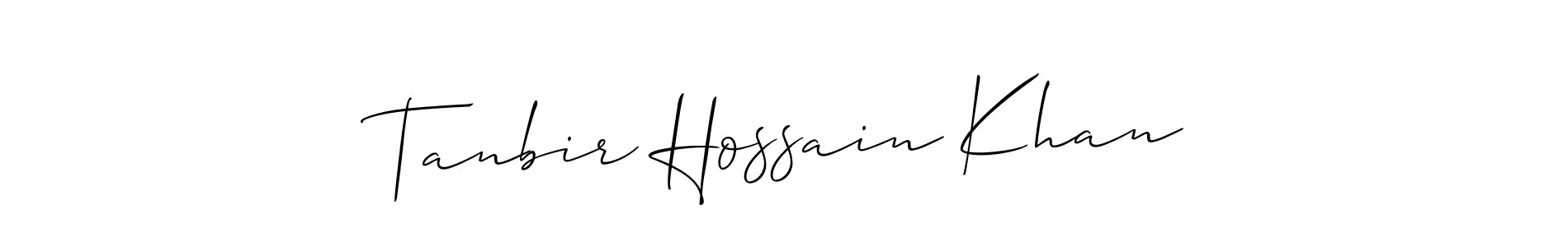 Create a beautiful signature design for name Tanbir Hossain Khan. With this signature (Allison_Script) fonts, you can make a handwritten signature for free. Tanbir Hossain Khan signature style 2 images and pictures png