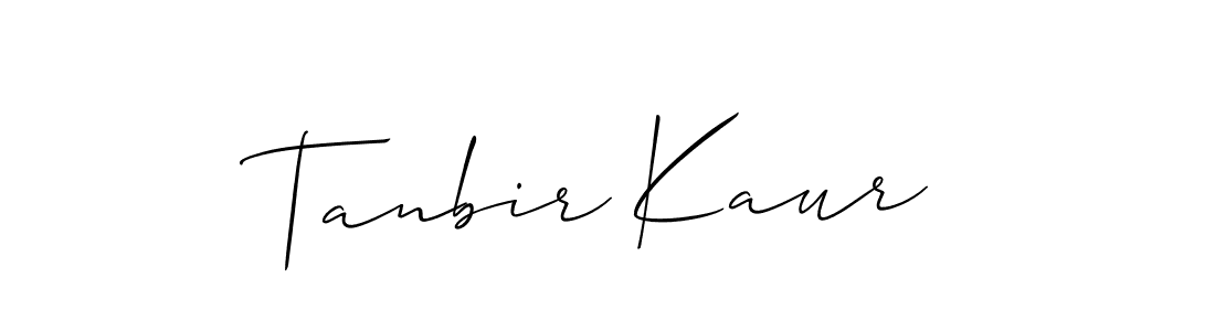 Create a beautiful signature design for name Tanbir Kaur. With this signature (Allison_Script) fonts, you can make a handwritten signature for free. Tanbir Kaur signature style 2 images and pictures png