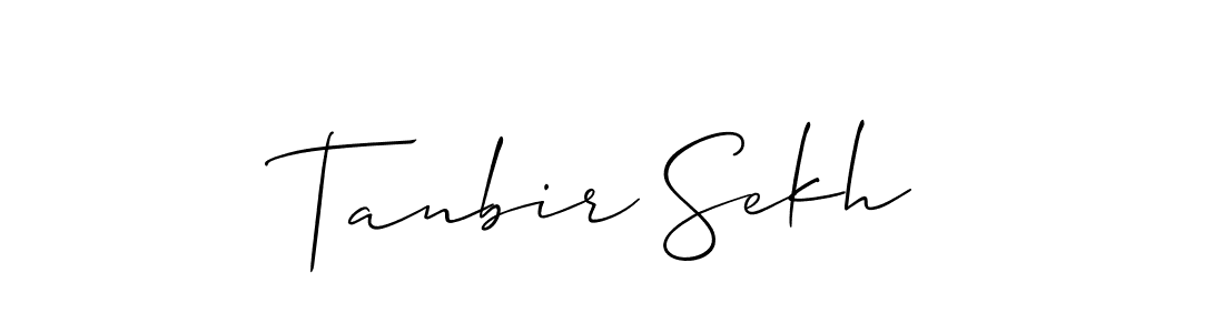 How to make Tanbir Sekh name signature. Use Allison_Script style for creating short signs online. This is the latest handwritten sign. Tanbir Sekh signature style 2 images and pictures png