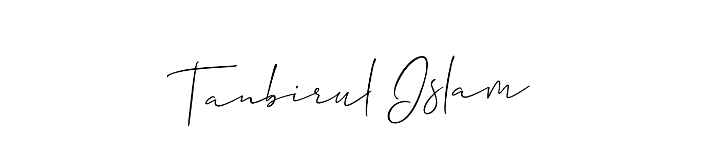 if you are searching for the best signature style for your name Tanbirul Islam. so please give up your signature search. here we have designed multiple signature styles  using Allison_Script. Tanbirul Islam signature style 2 images and pictures png