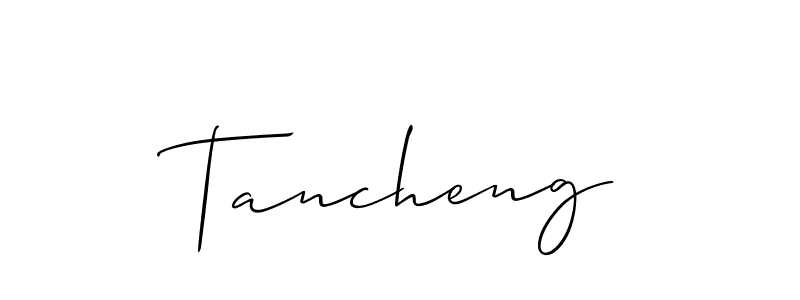 Create a beautiful signature design for name Tancheng. With this signature (Allison_Script) fonts, you can make a handwritten signature for free. Tancheng signature style 2 images and pictures png
