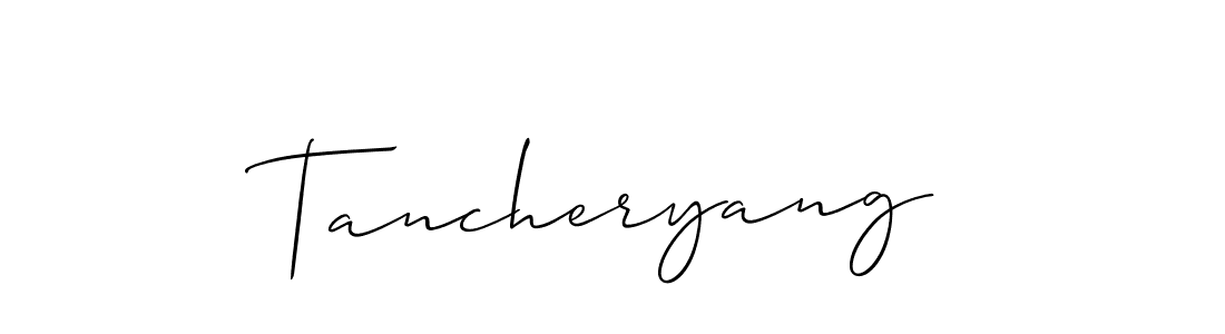 if you are searching for the best signature style for your name Tancheryang. so please give up your signature search. here we have designed multiple signature styles  using Allison_Script. Tancheryang signature style 2 images and pictures png