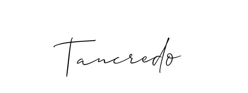 Use a signature maker to create a handwritten signature online. With this signature software, you can design (Allison_Script) your own signature for name Tancredo. Tancredo signature style 2 images and pictures png