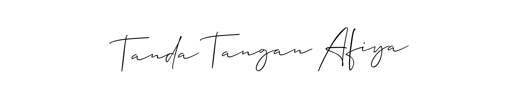 Create a beautiful signature design for name Tanda Tangan Afiya. With this signature (Allison_Script) fonts, you can make a handwritten signature for free. Tanda Tangan Afiya signature style 2 images and pictures png