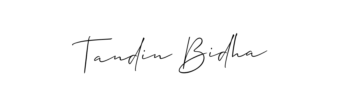 Allison_Script is a professional signature style that is perfect for those who want to add a touch of class to their signature. It is also a great choice for those who want to make their signature more unique. Get Tandin Bidha name to fancy signature for free. Tandin Bidha signature style 2 images and pictures png