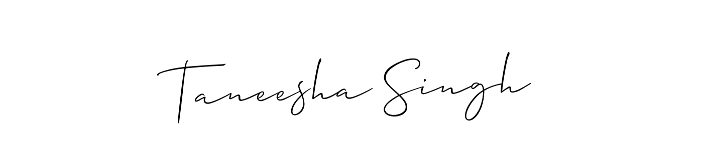 Also we have Taneesha Singh name is the best signature style. Create professional handwritten signature collection using Allison_Script autograph style. Taneesha Singh signature style 2 images and pictures png