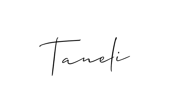 Design your own signature with our free online signature maker. With this signature software, you can create a handwritten (Allison_Script) signature for name Taneli. Taneli signature style 2 images and pictures png