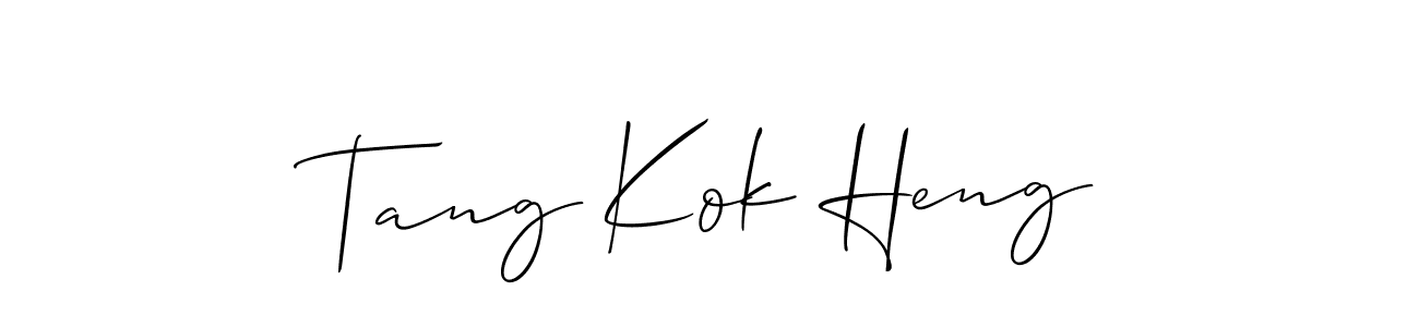 Also You can easily find your signature by using the search form. We will create Tang Kok Heng name handwritten signature images for you free of cost using Allison_Script sign style. Tang Kok Heng signature style 2 images and pictures png