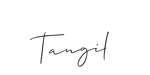 Use a signature maker to create a handwritten signature online. With this signature software, you can design (Allison_Script) your own signature for name Tangil. Tangil signature style 2 images and pictures png