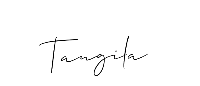 Allison_Script is a professional signature style that is perfect for those who want to add a touch of class to their signature. It is also a great choice for those who want to make their signature more unique. Get Tangila name to fancy signature for free. Tangila signature style 2 images and pictures png