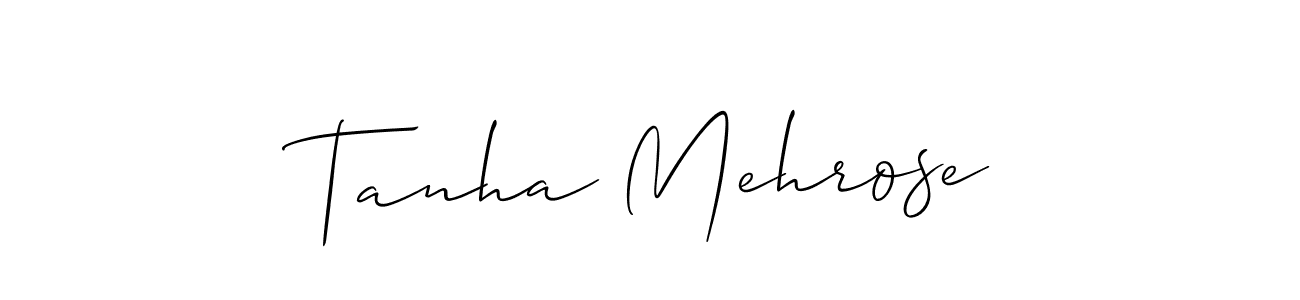 How to Draw Tanha Mehrose signature style? Allison_Script is a latest design signature styles for name Tanha Mehrose. Tanha Mehrose signature style 2 images and pictures png