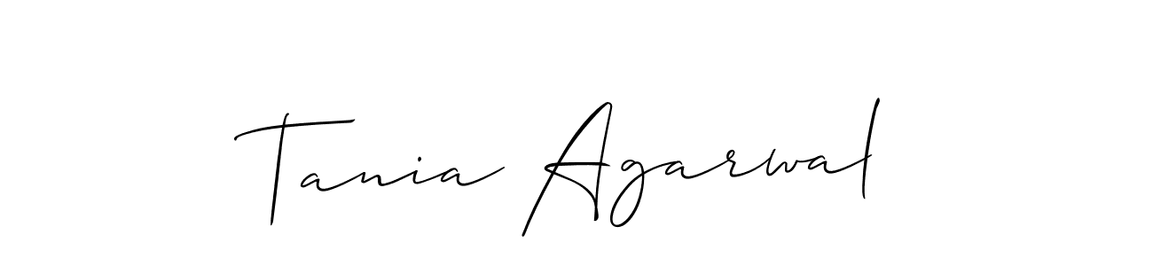 Make a beautiful signature design for name Tania Agarwal. With this signature (Allison_Script) style, you can create a handwritten signature for free. Tania Agarwal signature style 2 images and pictures png