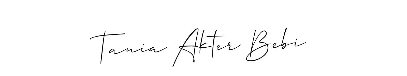 You can use this online signature creator to create a handwritten signature for the name Tania Akter Bebi. This is the best online autograph maker. Tania Akter Bebi signature style 2 images and pictures png