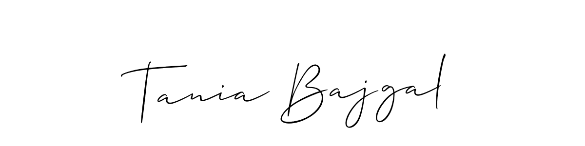 Make a beautiful signature design for name Tania Bajgal. With this signature (Allison_Script) style, you can create a handwritten signature for free. Tania Bajgal signature style 2 images and pictures png