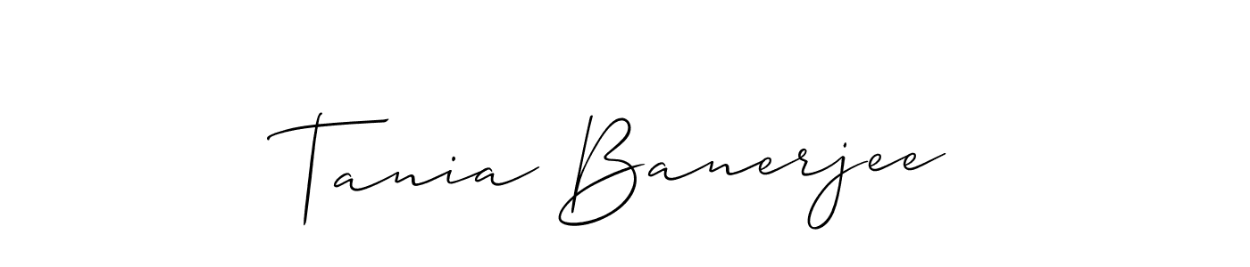 Allison_Script is a professional signature style that is perfect for those who want to add a touch of class to their signature. It is also a great choice for those who want to make their signature more unique. Get Tania Banerjee name to fancy signature for free. Tania Banerjee signature style 2 images and pictures png