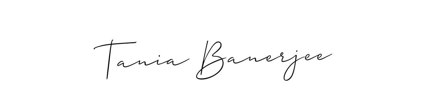 Create a beautiful signature design for name Tania Banerjee. With this signature (Allison_Script) fonts, you can make a handwritten signature for free. Tania Banerjee signature style 2 images and pictures png