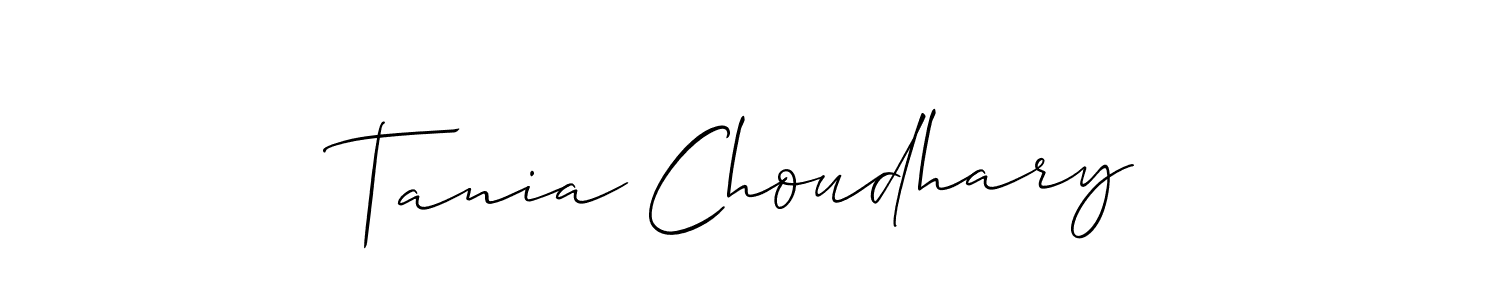 Make a short Tania Choudhary signature style. Manage your documents anywhere anytime using Allison_Script. Create and add eSignatures, submit forms, share and send files easily. Tania Choudhary signature style 2 images and pictures png