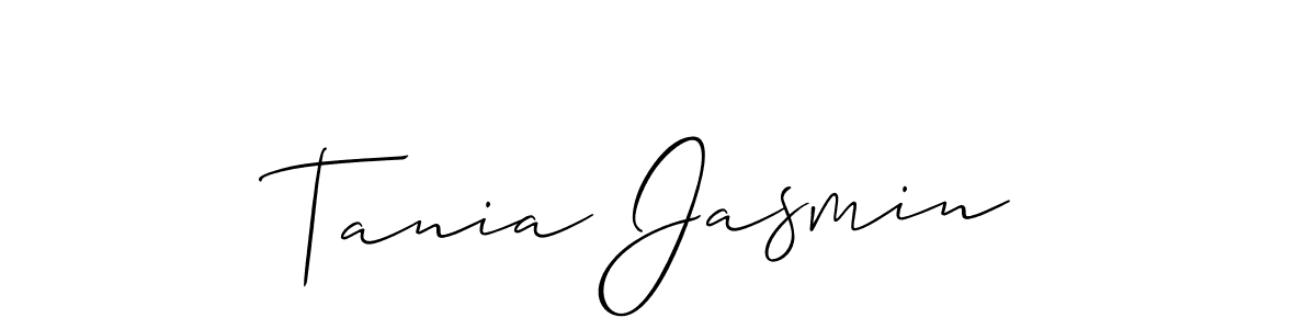 How to Draw Tania Jasmin signature style? Allison_Script is a latest design signature styles for name Tania Jasmin. Tania Jasmin signature style 2 images and pictures png