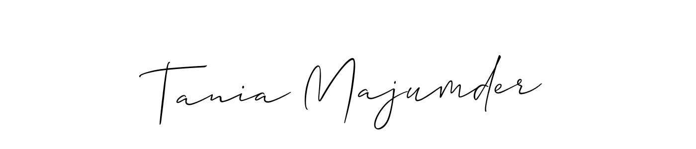 Use a signature maker to create a handwritten signature online. With this signature software, you can design (Allison_Script) your own signature for name Tania Majumder. Tania Majumder signature style 2 images and pictures png