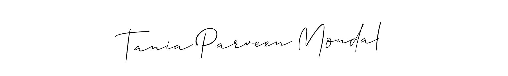 Create a beautiful signature design for name Tania Parveen Mondal. With this signature (Allison_Script) fonts, you can make a handwritten signature for free. Tania Parveen Mondal signature style 2 images and pictures png