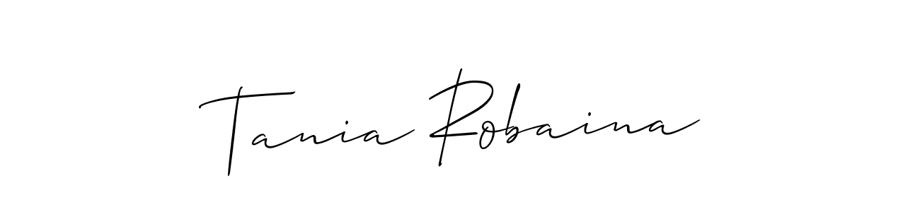 Use a signature maker to create a handwritten signature online. With this signature software, you can design (Allison_Script) your own signature for name Tania Robaina. Tania Robaina signature style 2 images and pictures png