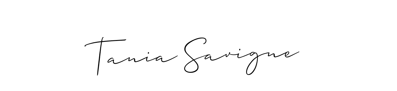 Create a beautiful signature design for name Tania Savigne. With this signature (Allison_Script) fonts, you can make a handwritten signature for free. Tania Savigne signature style 2 images and pictures png