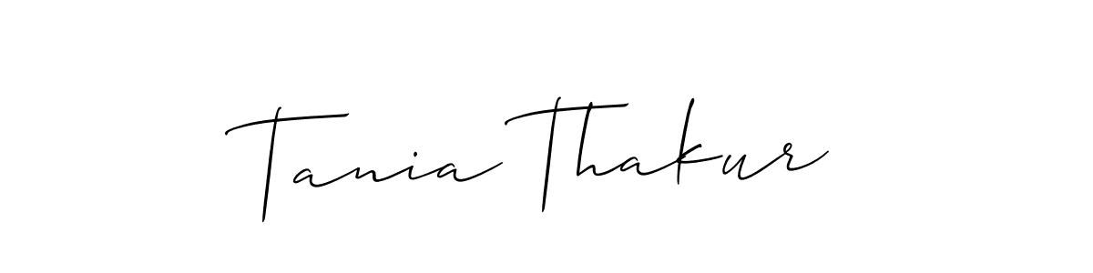 Create a beautiful signature design for name Tania Thakur. With this signature (Allison_Script) fonts, you can make a handwritten signature for free. Tania Thakur signature style 2 images and pictures png