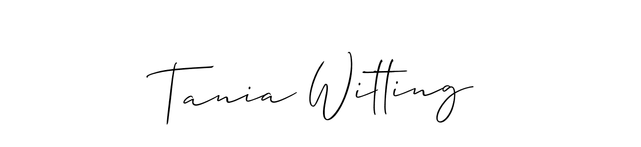 Use a signature maker to create a handwritten signature online. With this signature software, you can design (Allison_Script) your own signature for name Tania Witting. Tania Witting signature style 2 images and pictures png