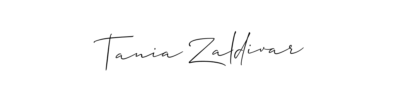 Use a signature maker to create a handwritten signature online. With this signature software, you can design (Allison_Script) your own signature for name Tania Zaldivar. Tania Zaldivar signature style 2 images and pictures png