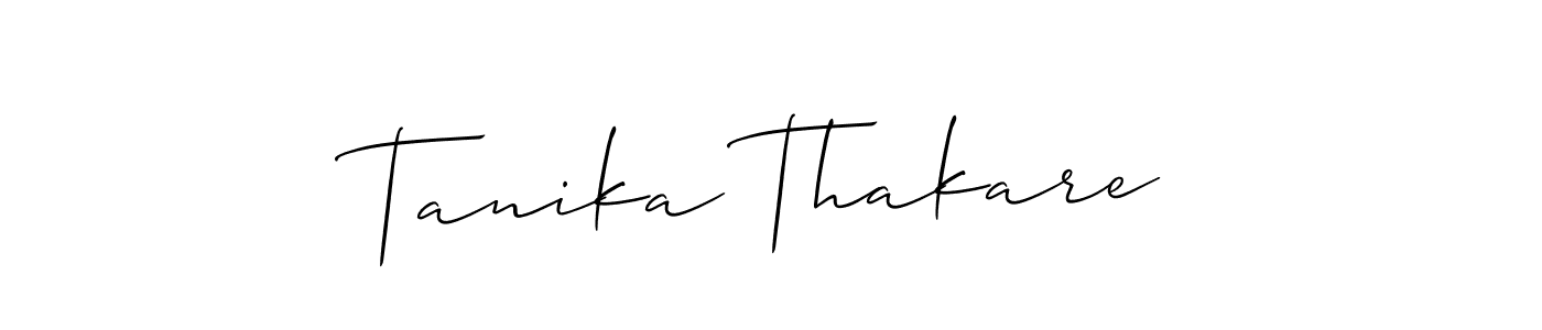 if you are searching for the best signature style for your name Tanika Thakare. so please give up your signature search. here we have designed multiple signature styles  using Allison_Script. Tanika Thakare signature style 2 images and pictures png