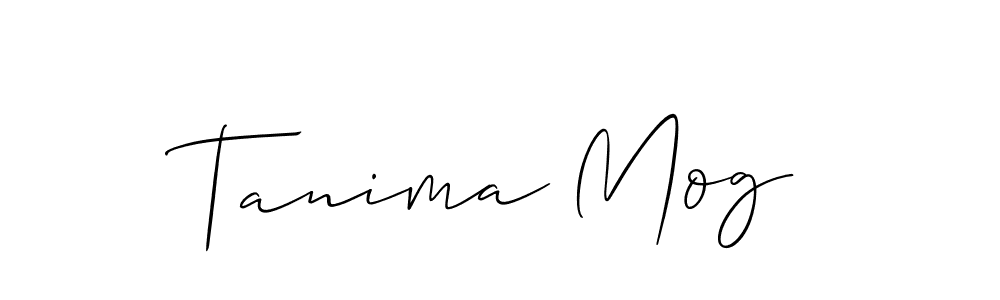 Design your own signature with our free online signature maker. With this signature software, you can create a handwritten (Allison_Script) signature for name Tanima Mog. Tanima Mog signature style 2 images and pictures png