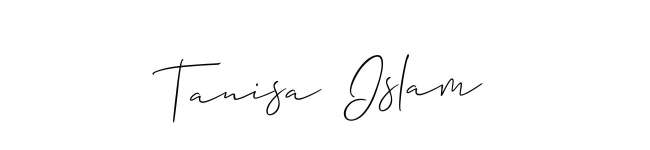 Also we have Tanisa  Islam name is the best signature style. Create professional handwritten signature collection using Allison_Script autograph style. Tanisa  Islam signature style 2 images and pictures png