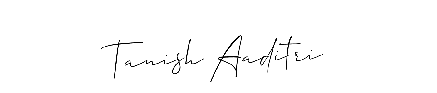 Similarly Allison_Script is the best handwritten signature design. Signature creator online .You can use it as an online autograph creator for name Tanish Aaditri. Tanish Aaditri signature style 2 images and pictures png