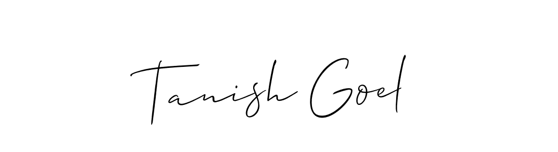 The best way (Allison_Script) to make a short signature is to pick only two or three words in your name. The name Tanish Goel include a total of six letters. For converting this name. Tanish Goel signature style 2 images and pictures png