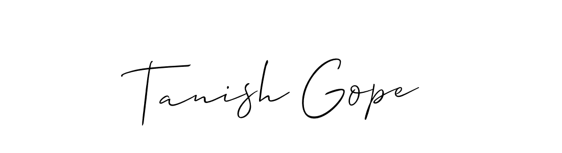 Design your own signature with our free online signature maker. With this signature software, you can create a handwritten (Allison_Script) signature for name Tanish Gope. Tanish Gope signature style 2 images and pictures png