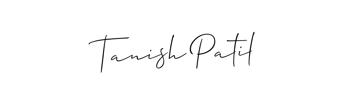 How to make Tanish Patil name signature. Use Allison_Script style for creating short signs online. This is the latest handwritten sign. Tanish Patil signature style 2 images and pictures png